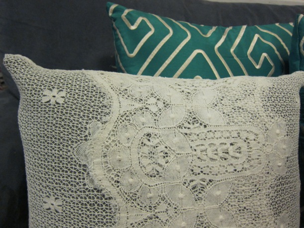Quick Craft -- Lace Curtains to Pillowcase