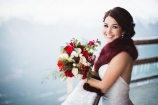 Alaska Winter Wedding | White and red roses, white and burgundy carnations, eucalyptus, red snapdragon, red hypericum, plumosa and spray roses. The perfect holiday bouquet from alaskaknitnat.com