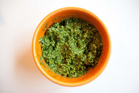 Spinach and pistachio pesto - a less expensive recipe with the same great flavor | A recipe from Alaskaknitnat.com