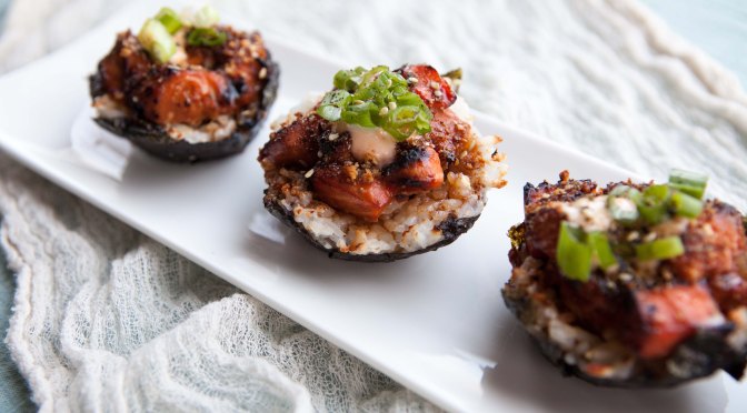Air Fried Salmon Sushi Cups